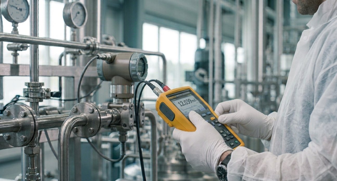 Calibrating a pressure transmitter on process equipment